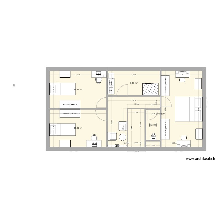 NICOLAS BUSSON. Plan de 8 pièces et 120 m2