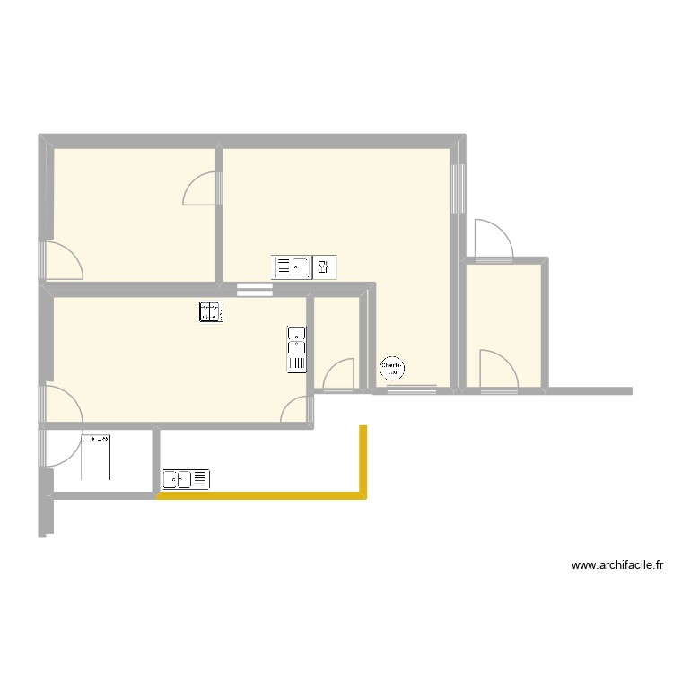 Cuisine actuelle. Plan de 0 pièce et 0 m2