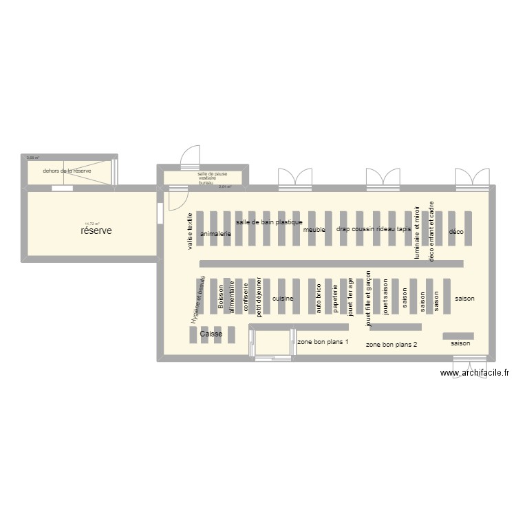 B&M bourges. Plan de 5 pièces et 112 m2