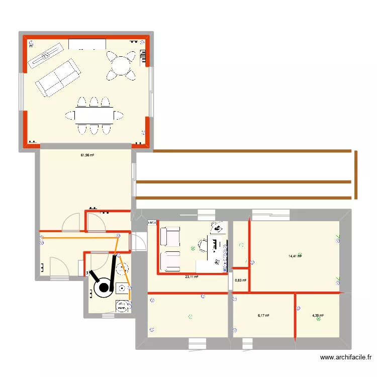 amenagement sallon. Plan de 