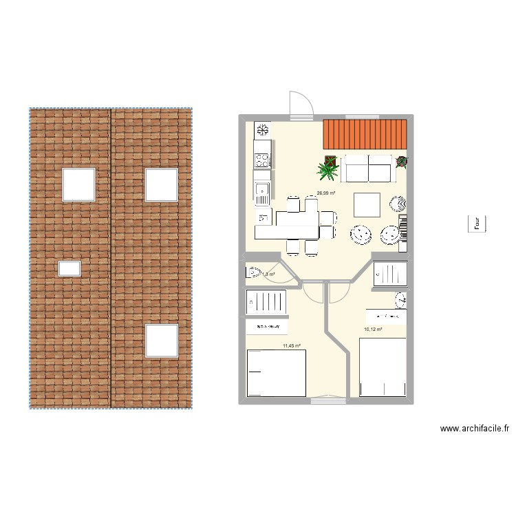 Wittersdorf 1.6. Plan de 4 pièces et 50 m2
