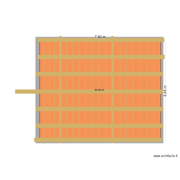 CROQUI TOIT. Plan de 1 pièce et 50 m2