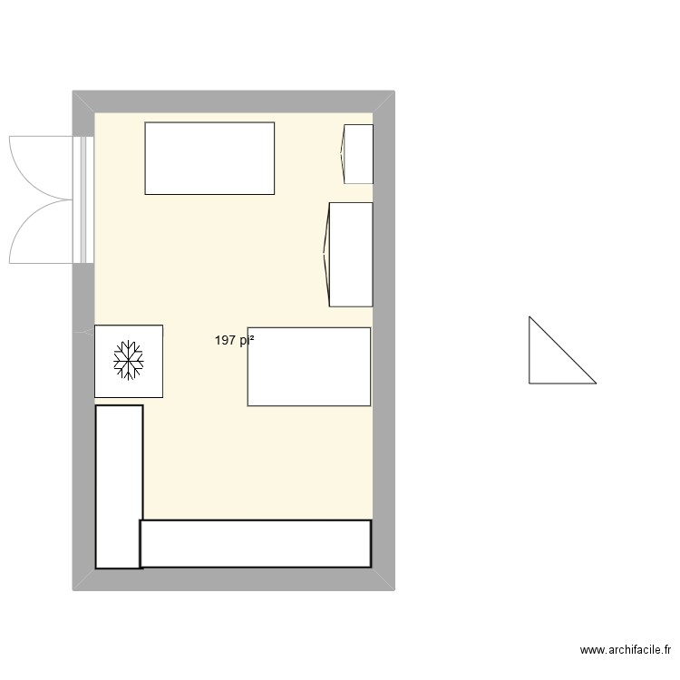 Cuisine. Plan de 1 pièce et 18 m2