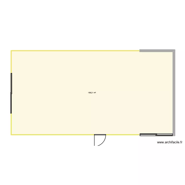 hangard. Plan de 1  et 108 m²