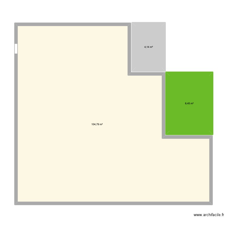 52Béjart. Plan de 3 pièces et 117 m2