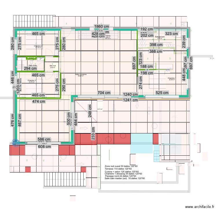 Plan pente terrasse car 60-120 Version 2. Plan de 26 pièces et 374 m2