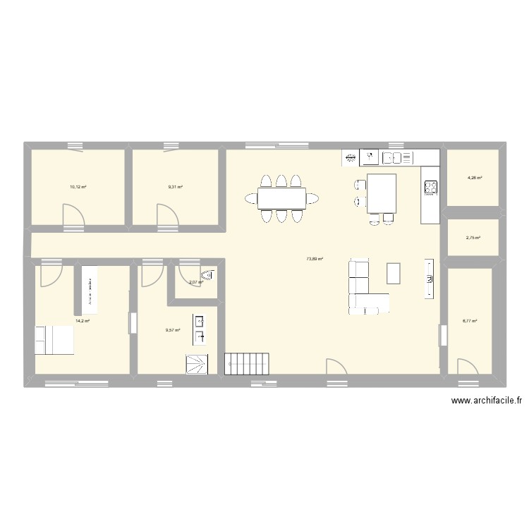 MAISON FLO ET GWENN. Plan de 9 pièces et 133 m2
