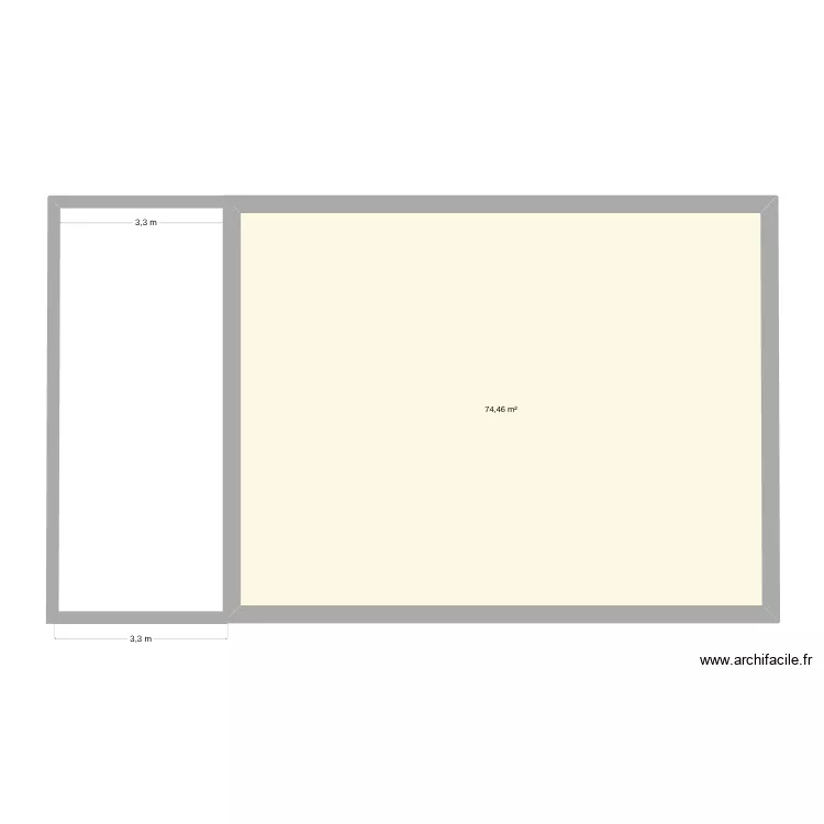 Maison_V1. Plan de 1  et 74 m²