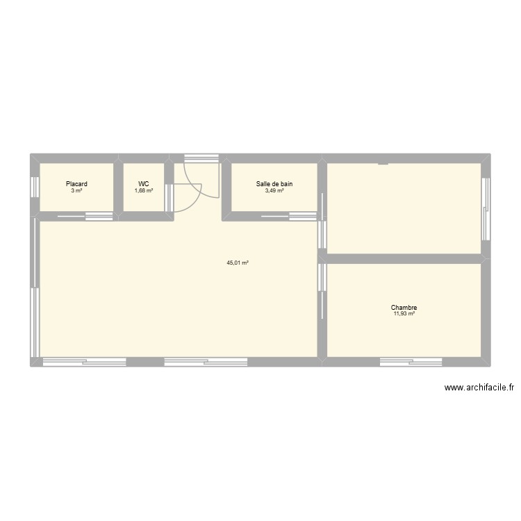 kaya. Plan de 5 pièces et 65 m2