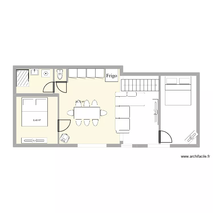 boulon. Plan de 2  et 36 m²