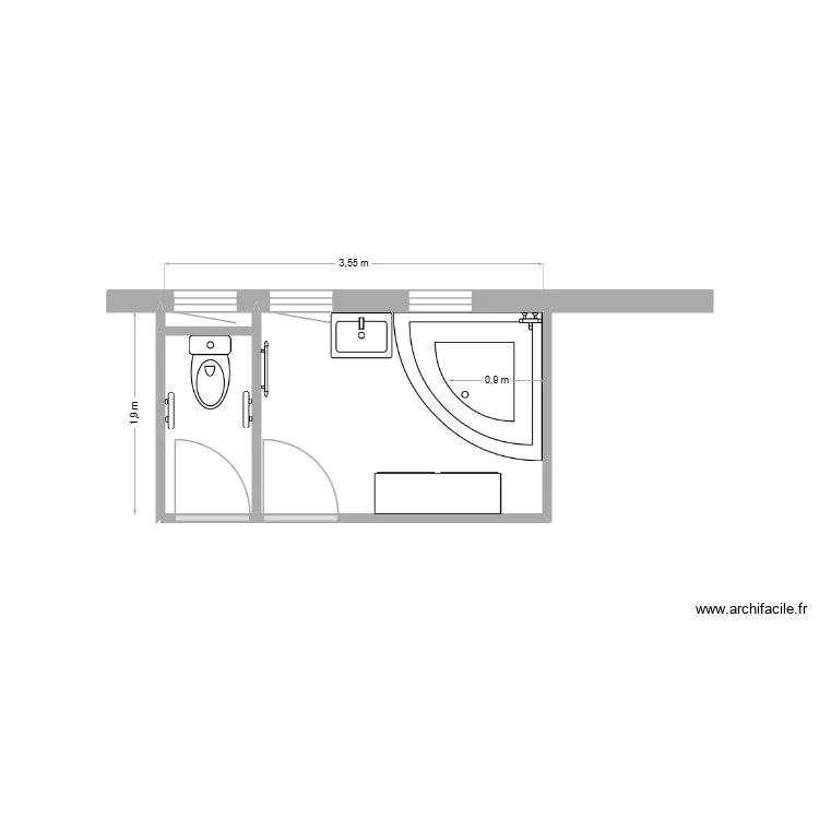 Topaktas avant. Plan de 2  et 2 m²