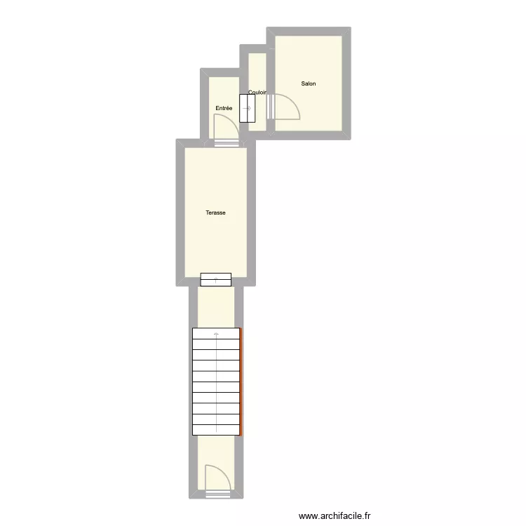 salon. Plan de 5  et 26 m²