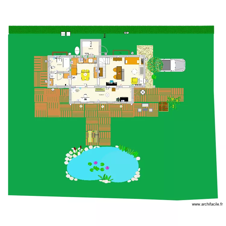 Cuisine+Arrière+SDD. Plan de 5 et 54 m² Cuisine+Arrière+SDD. Plan de 5 et 54 m²