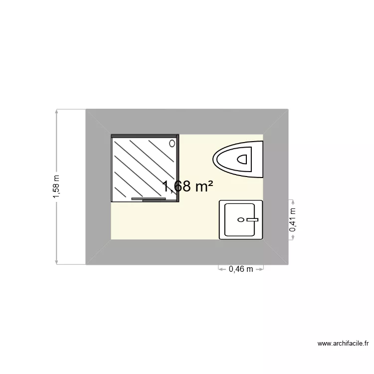 salle de bains chalet de jardin. Plan de 1 et 2 m² salle de bains chalet de jardin. Plan de 1 et 2 m²