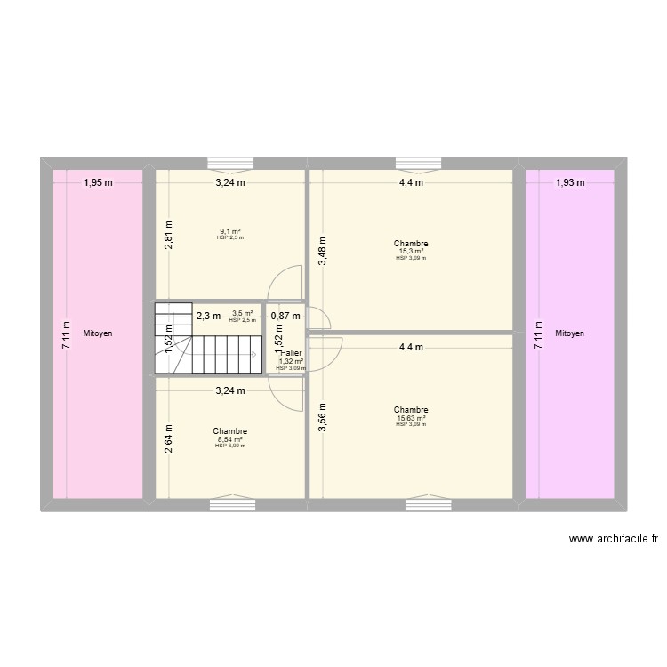 FAVARIN ETA. Plan de 8 pièces et 81 m2