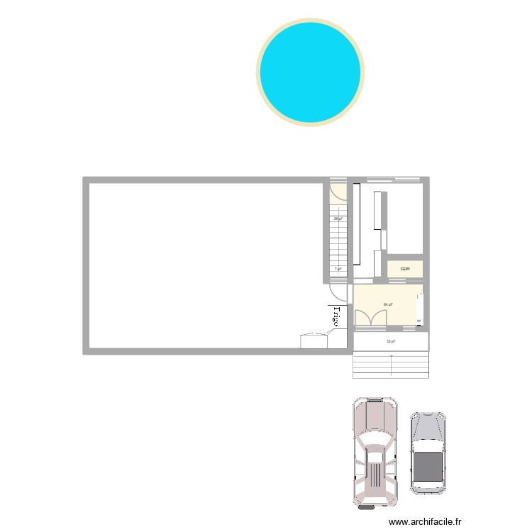 extention. Plan de 0 pièce et 0 m2