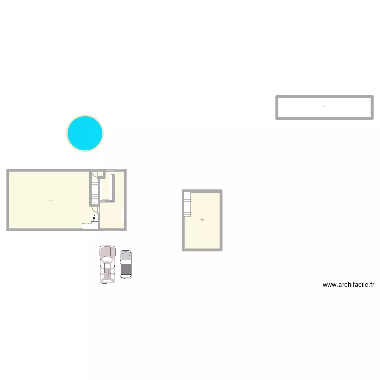 extention. Plan de 5  et 174 m²