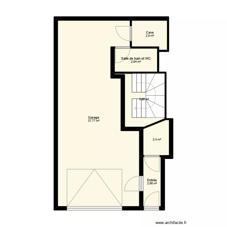 poussel gio. Plan de 14  et 107 m²