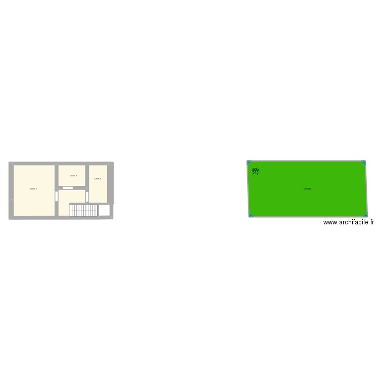 CAVE ELEC. Plan de 3 pièces et 85 m2