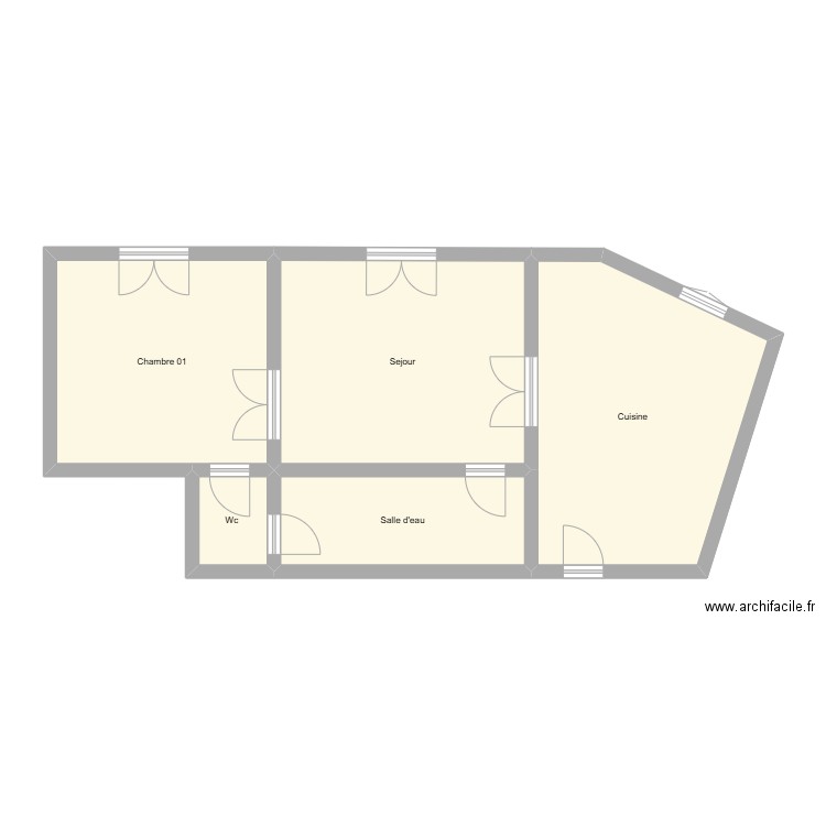 350602286. Plan de 5 pièces et 71 m2