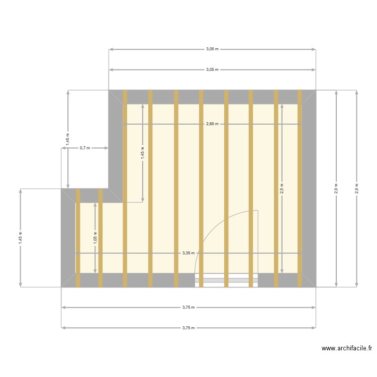 Remise2. Plan de 1 pièce et 7 m2