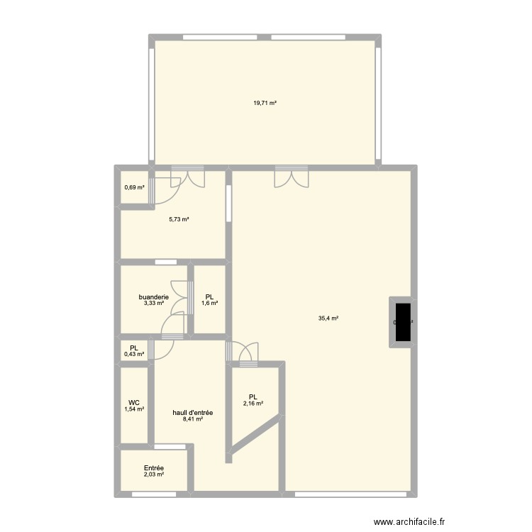 DIAG. Plan de 12 pièces et 81 m2