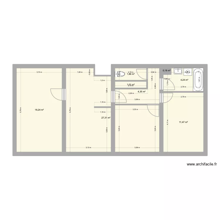 SERRANI_Actuel. Plan de 8 et 69 m² SERRANI_Actuel. Plan de 8 et 69 m²