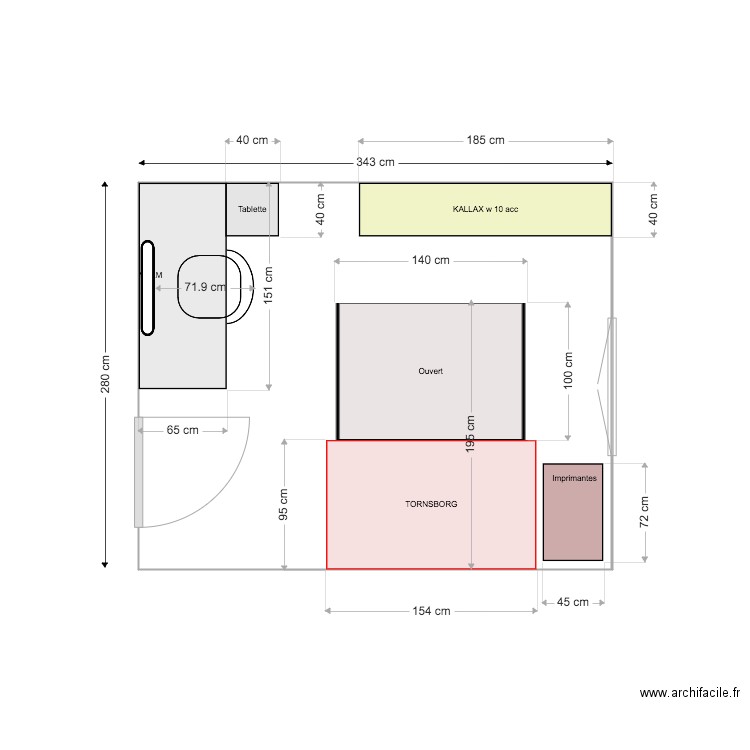Bureau Cancale MALM TORNSBORG v3. Plan de 1 pièce et 10 m2