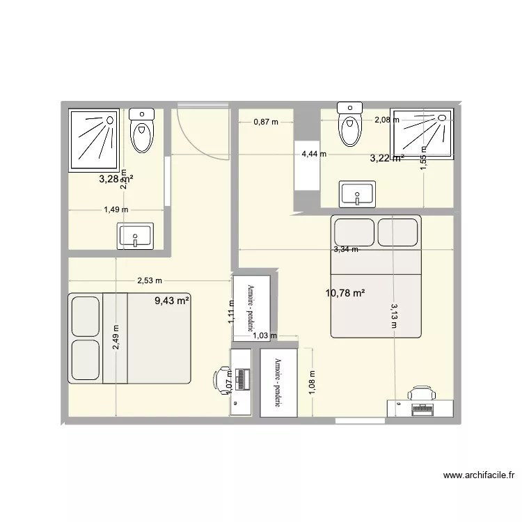 chambre cheminee et cave. Plan de 4 Pièces et 27 m² chambre cheminee et cave. Plan de 4 Pièces et 27 m²