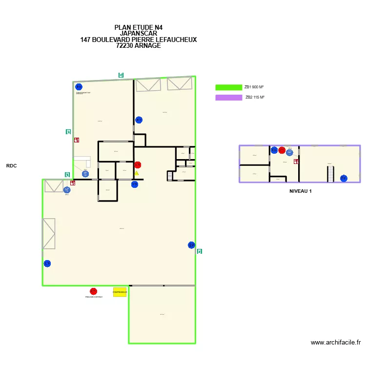 JAPANSCAR ETUDE N4. Plan de 18  et 986 m²