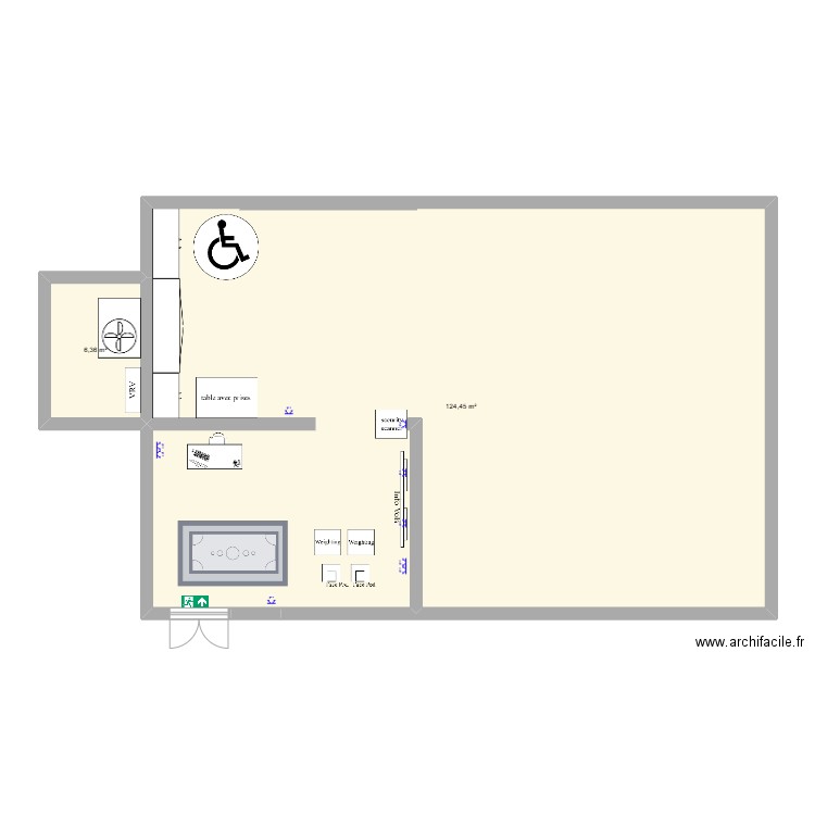 projet 1 B. Plan de 2 pièces et 131 m2