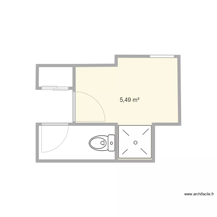 Salle de bain V1. Plan de 