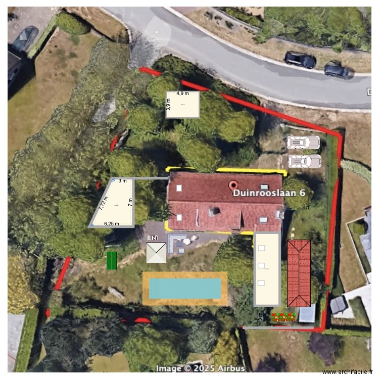 de Panne V3. Plan de 3 pièces et 89 m2