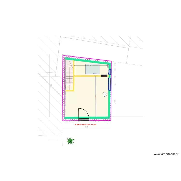 Plan Port-Blanc &eacute;tage V10 (pour Lo&iuml;c) 06.10.26. Plan de 1 Pièce et 25 m²