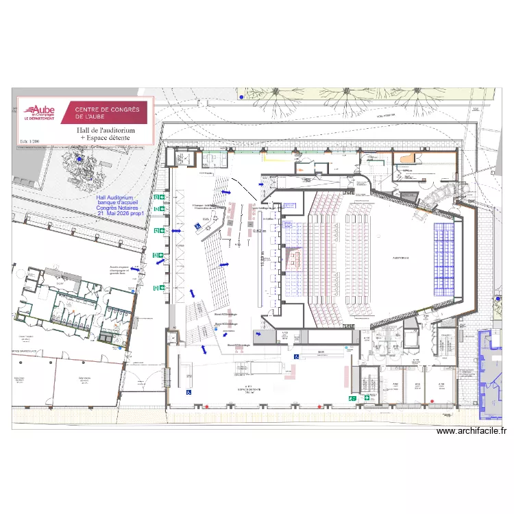 Hall Auditorium banque d'accueil Congrés Notaires - 21 Mai 2026 prop1. Plan de Hall Auditorium banque d'accueil Congrés Notaires - 21 Mai 2026 prop1. Plan de