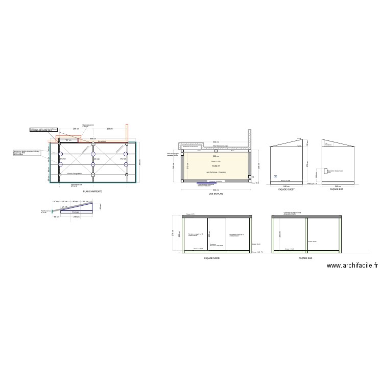 Vue en Plan chaudière. Plan de 1 pièce et 11 m2