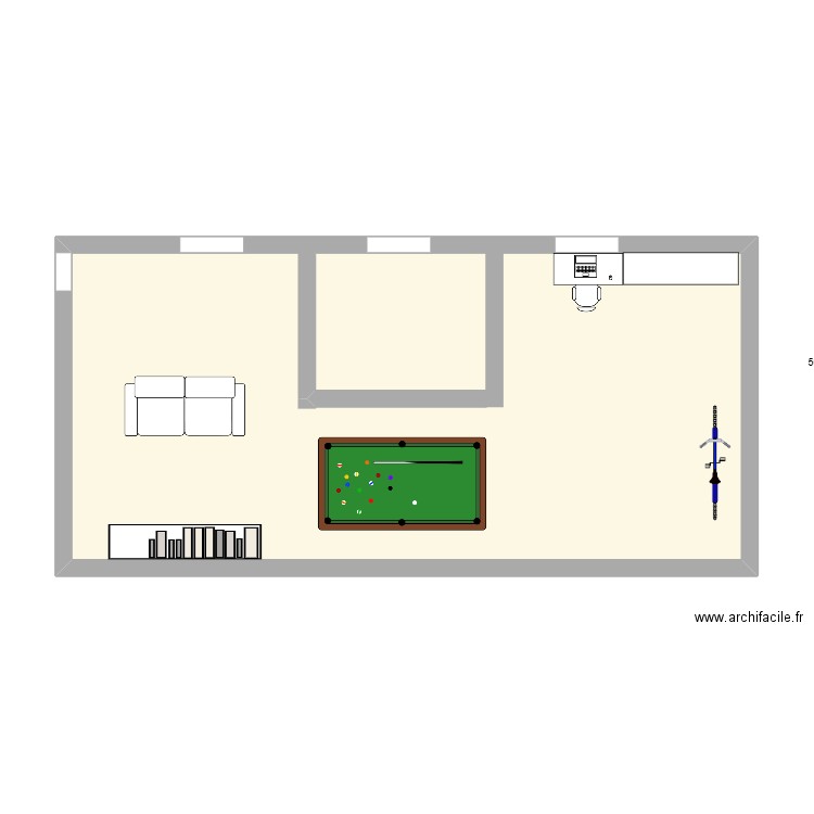 mezzanine. Plan de 1 pièce et 50 m2