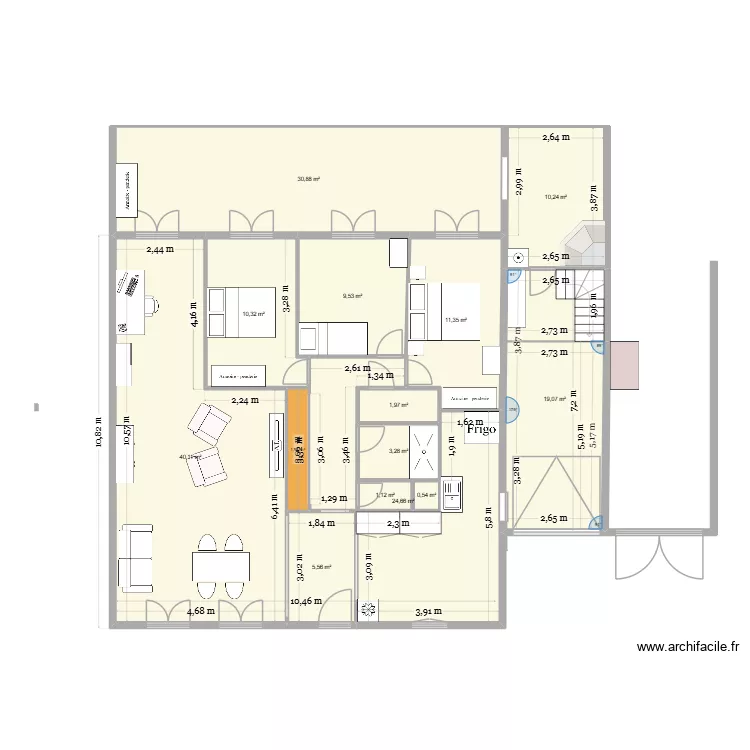 LaRoche meubl&eacute;. Plan de 