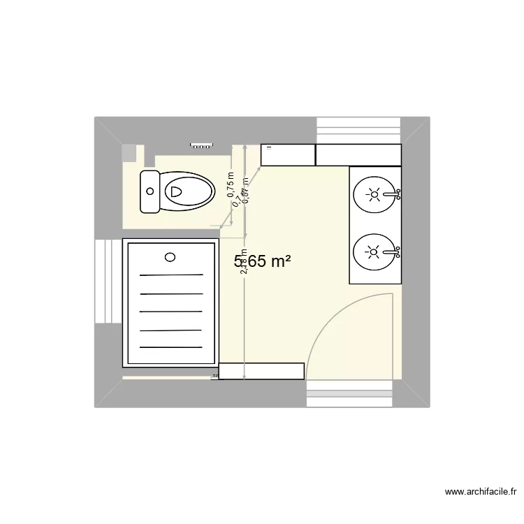 2026.06.06.salle d'eau 1. Plan de 1 et 6 m² 2026.06.06.salle d'eau 1. Plan de 1 et 6 m²