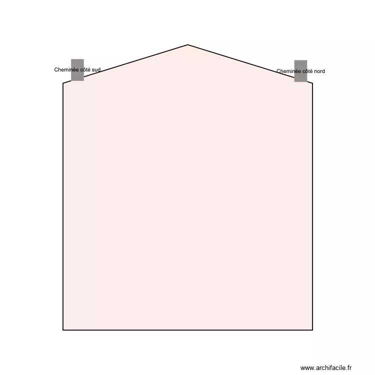 Facade - de cot&eacute;. Plan de 
