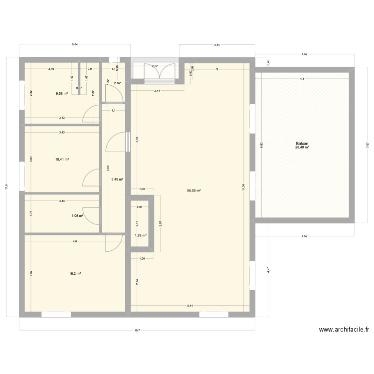 Plan Steph Dressing. Plan de 16 pièces et 364 m2