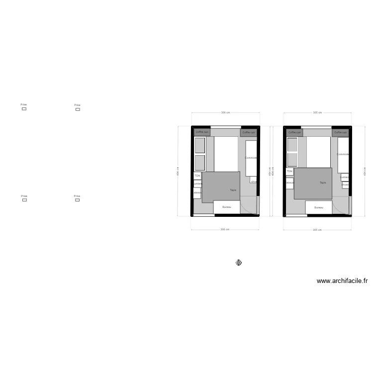 Chambre l. Plan de 