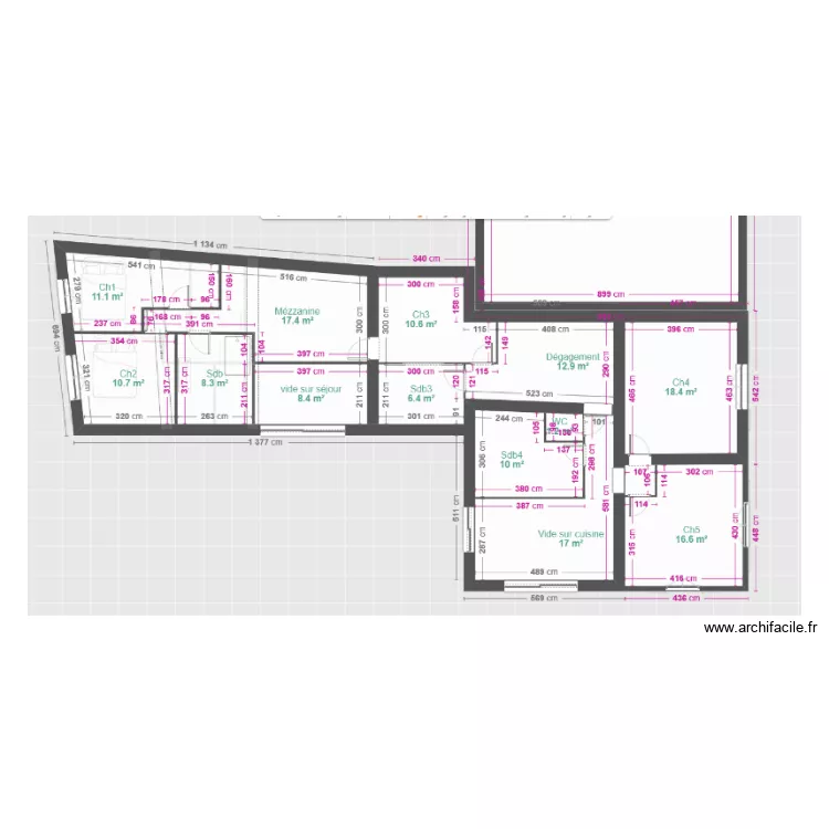 Plan R+1 VELUX. Plan de 