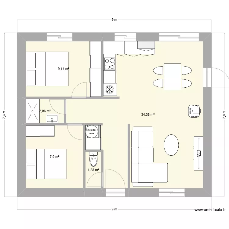 Petite maison. Plan de 