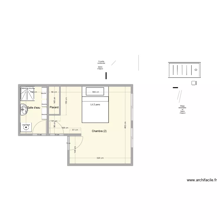 RESPAUD SDB existant. Plan de 