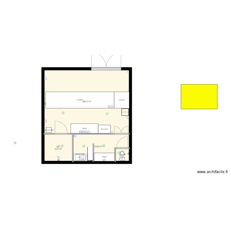 CAZAUX 2. Plan de 4 pièces et 40 m2