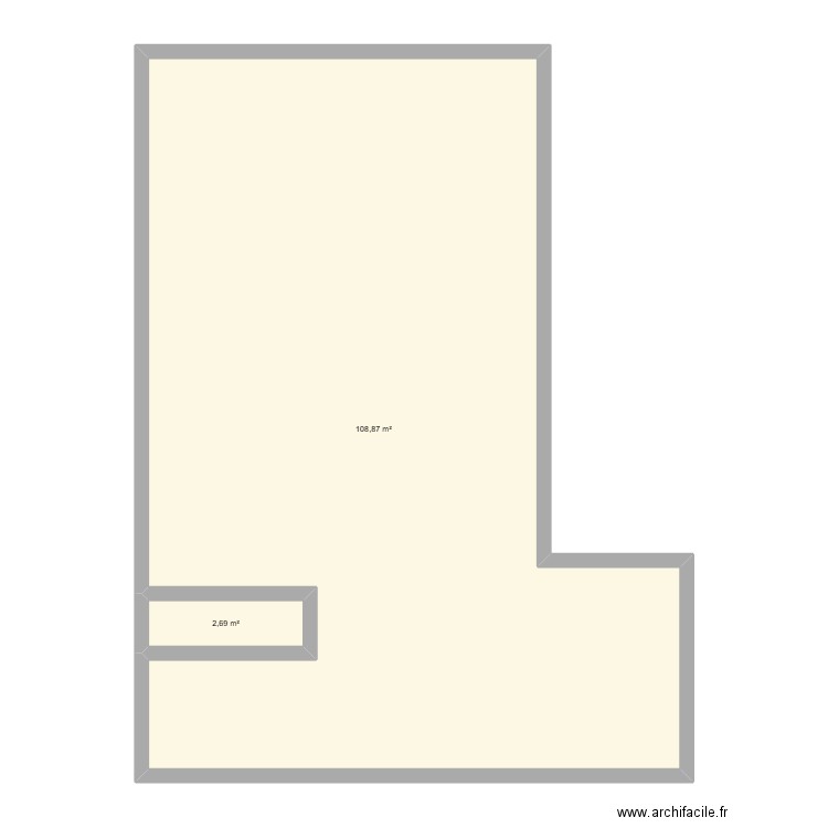 Bel. Plan de 2 pièces et 112 m2