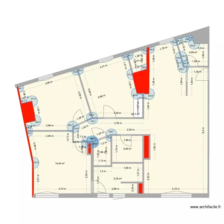 Plateau MG 07.09.2025 - Cot&eacute;. Plan de 13 Pièces et 99 m²