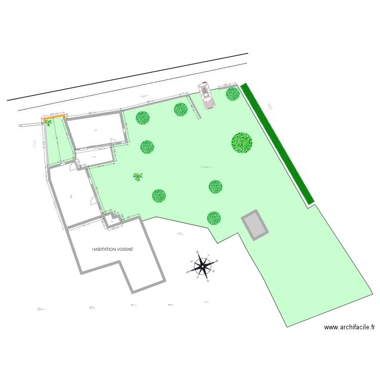 PLAN DE MASSE AVANT TRAVAUX RECUL MURET. Plan de 5 pièces et 176 m2