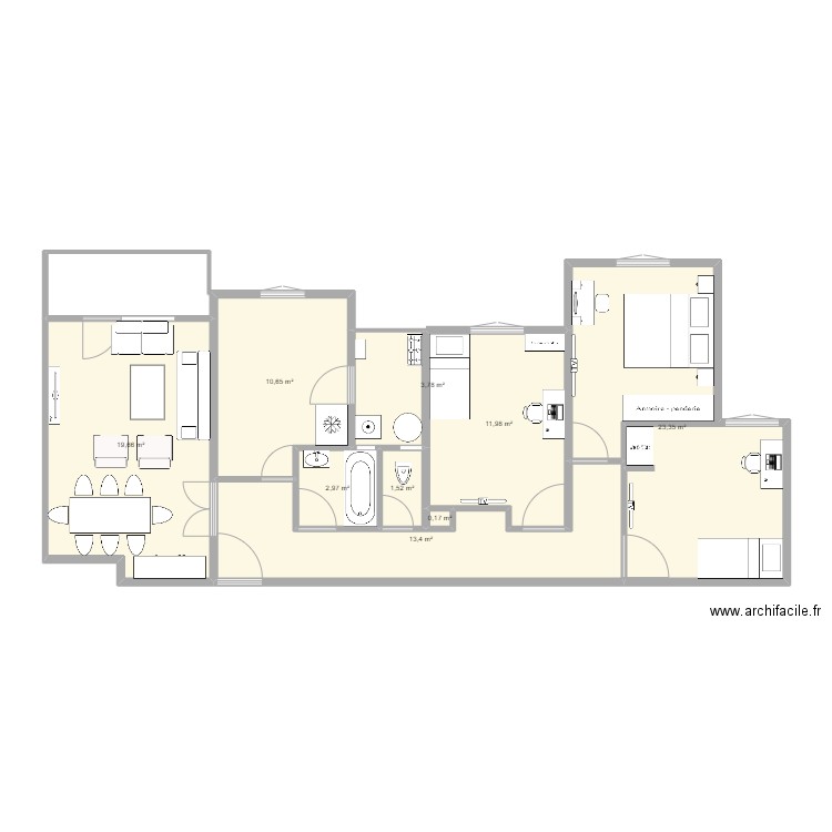 Appart F4  AADL2 . Plan de 0 pièce et 0 m2